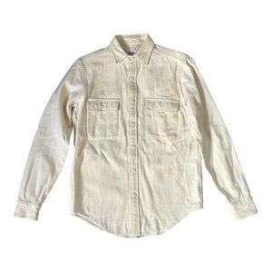 Adsum Men's Italian Moleskin Workshirt | Cream White | Small